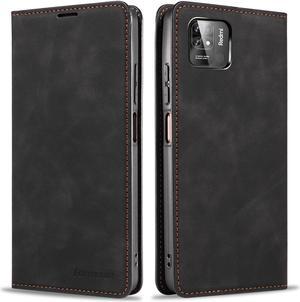 BONAEVER Case for Xiaomi Redmi 10C 6.71 inch Premium PU Leather Phone Cover with Card Holder Stand, Shockproof Flip Wallet Cover