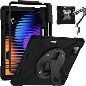 BONAEVER Case for Xiaomi Mi Pad 7 / Mi Pad 7 Pro 11.2 inch Released 2024 Shockproof Cover with Stand & Pencil Holder & VESA Mounting Holes 75mm * 75mm