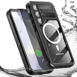 BONAEVER Compatible Samsung Galaxy S25 Waterproof Case with Magnetic Magsafe Charging,IP68 Waterproof Case for Samsung S25 Case Phone Cover with Screen Protector Cover