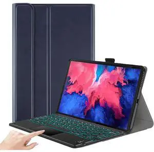 BONAEVER Case with Trackpad Keyboard for Lenovo Tab P12 12.7 inch 2023 2024 / Lenovo Tab P12 Pro (2nd Gen) 12.7 /Xiaoxin Pad Pro 12.7" with Trackpad 7 Color Backlits Blue