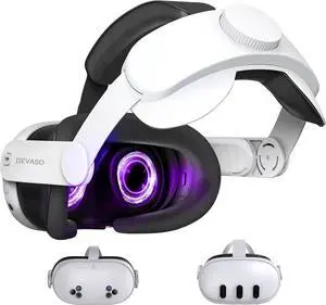 BONAEVER Head Strap for Meta Quest 3S / Quest 3 Adjustable Comfortable Head Strap for Oculus Quest 3S, Enhanced Support and Lightweight Design VR Accessories for Quest 3/3S Replacement for Elite Strap