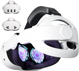 BONAEVER Head Strap for Meta Oculus Quest 3S / Quest 3, Pressure-Free Elite Strap Accessories Replacement, Adjustable Headband Soft Cushion VR Headset Enhanced Comfort & Balanced Fit