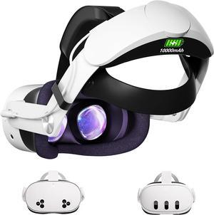 BONAEVER Battery Head Strap 10000mAh Compatible with Meta Quest 3 / Quest 3S Accessories-Battery Pack Soft Cushion VR Elite Strap for Balance Weight-Extend Playtime & Enhance Immersion&Fast Charge