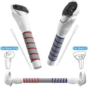 BONAEVER 3 in 1 Gorilla Tag Long Arms for Meta Quest 3S/3 and Oculus Meta Quest 2,Beat Saber Handles Attachment/Golf Club Extension Grips for VR Sticks Controller Accessories