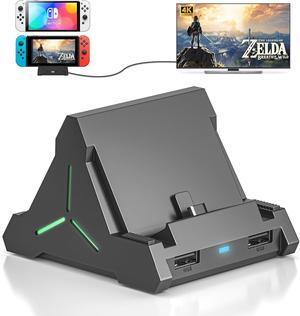 BONAEVER TV Switch Dock for Nintendo Switch/Switch OLED, Portable Switch Docking Station Support 4K TV HDMI Adapter,Switch Charging Dock Station with 4 Game Slots USB3.0 Port Switch Charger Dock