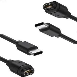 BONAEVER 2 Packs USB C Charger Compatible with Garmin Watch Charger, Charging Cable for Garmin Watch Fenix 8 7 7S 7X 6 6S 6X 5 5S Plus, Forerunner 245 945,Instinct,Vivoactive 4 4S 3,Venu,3.3FT/1M