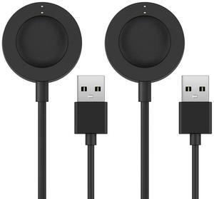 BONAEVER [2-Pack] Charger Compatible with Fossil Gen 4 5 5E 6, Emporio Armani, Skagen falster 2, Misfit Vapor 2, Diesel Guard 2.5, Michael Kors Runway - 3.3ft 100cm Smartwatch USB Charging Cable