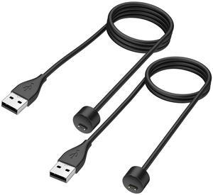BONAEVER Charger Cable for Xiaomi Mi Band 5/6/7 Smart Watch and Amazfit Band 5 Fitness Tracker, Replacement USB Magnetic Charging Cable Cord (2 Packs - 3.3 ft/1.6ft)