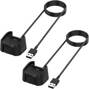 BONAEVER Charger for Fitbit Versa 2, Replacement Charging Cable Dock with 3.3ft USB Cord for Fitbit Versa 2 Smart Watch [2 Pack]