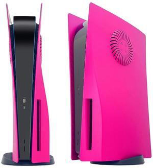 BONAEVER Faceplate with Cooling Vents for PS5 Disc Edition Face Plate Console Cover Replacement Side Plate Shell Dustproof Accessories for PlayStation 5 Pink