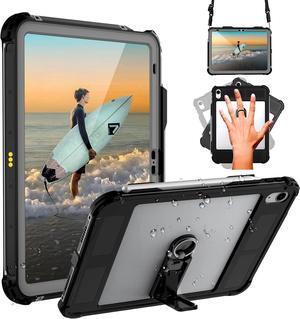 BONAEVER Waterproof Case for iPad (A16) 11th Generation 11 inch 2025 / 10th Generation 10.9 Inch 2022 Case with Screen Protector with Pencil Holder & Stand & Shoulder Strap, Shockproof Cover
