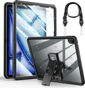 BONAEVER Waterproof Case for iPad Air 13 Inch Case M3 2025 / M2 2024, Full Body Protective Cover [Built-in Screen Protector][IP68 Underwater][10FT Military Grade Shockproof][Dustproof]