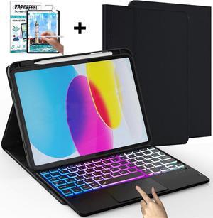 BONAEVER Touchpad Keyboard case for iPad Air 11 Inch M3 M2 2025 2024 iPad Pro 11 Inch 2022 2021 2020 2018 iPad Air 5th 4th Gen 10.9 Bluetooth Keyboard Smart Cover with 7 Color Backlit Pen Holder Scr