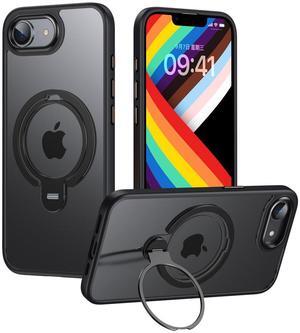 BONAEVER Strong Magnetic for iPhone 16e Case 2025 with Stand,Fit for MagSafe, 360°Rotatable Ring Designed,Translucent Matte Texture Protective Military Grade Shockproof Cover