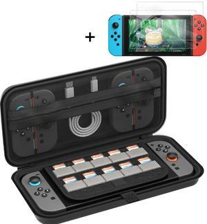 BONAEVER Travel Carrying Case for Nintendo Switch 2 2025, Nintendo Switch 2 Carrying Case with 2 Packs Screen Protector 10 Game Cartridges and Pocket for Switch 2 Accessories