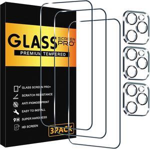 BONAEVER 3 Pack Screen Protector for iPhone 16 Pro Max with 3 Pack Camera Lens Tempered Glass Protector, 6.9 Inch HD Clear Glass Film 9H Hardness Full Coverage, Scratch Resistent, No Air Bubbles