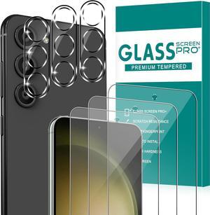 BONAEVER [3+3 Pack] Glass Screen Protector for Samsung Galaxy S23 Plus with Camera Lens Protector, 3D Curved, 6.6 inch 9H Tempered Glass for Samsung Galaxy S23+ 5G Glass Screen Protector