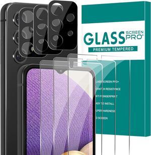 BONAEVER [3+3] Pack Glass Screen Protector for Samsung Galaxy A32 with Camera Lens Protector, 3D Curved, 6.5 inch 9H Tempered Glass for Galaxy A32 5G Glass Screen Protector