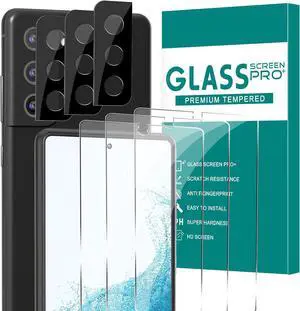 BONAEVER [3+3 Pack] Glass Screen Protector for Samsung Galaxy S22 with Camera Lens Protector, 3D Curved, 6.1 inch 9H Tempered Glass for Samsung Galaxy S22 5G Glass Screen Protector