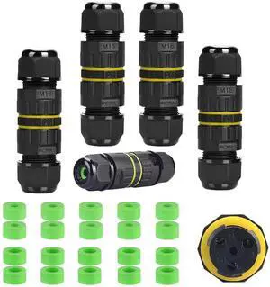 BONAEVER Waterproof Electrical connectors,Outdoor Waterproof Electrical Trailer Junction Box,M16 Junction Box 2 pin 3 pin for 3.5-10 mm Cable Diameter Waterproof Extension Cord Connector Repair kit