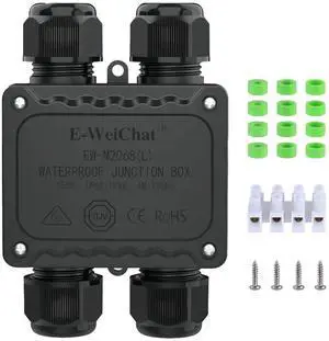 BONAEVER Outdoor Junction Box,ip68 Waterproof Junction Box,4-Way H Outdoor Junction Box Waterproof,Underground Electrical Junction Box,Waterproof Junction Box Outdoor 5-12mm Electrical Junction Box