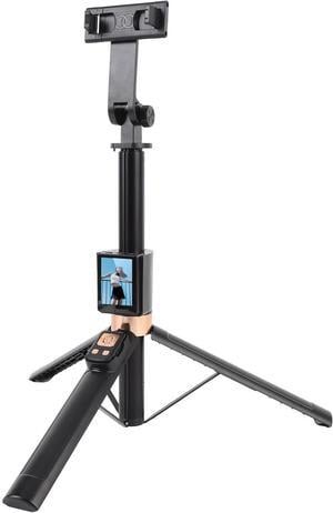 BONAEVER Phone Tripod & Selfie Stick 2inch Screen, 12 to 67 inch Extendable Selfie Stick with BT Remote, 360°Rotation Adjustable, WiFi Vlog Selfie Stick for Live Streaming Video Recording