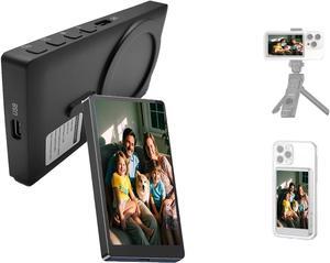 BONAEVER Magnetic Phone Vlog Selfie Monitor Screen, Phone Rear Camera with 3 Levels Brightness, 3.97 inch HD Display for Vlog Live Stream TikTok