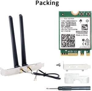BONAEVER AX210 WiFi 6E WiFi Card M.2 NGFF Mini Desktop kit Adapter 6GHz BT5.2 Wireless 802.11ax 5400Mbps 2.4Ghz 5Ghz Support OFDMA MU-MIMO AX210NGW Gigabit Network Card