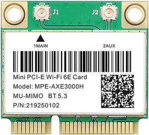 BONAEVER WiFi 6E 3000Mbps Bluetooth 5.2 AX210HMW MPE-AXE3000H for Intel AX210 Wireless Mini PCI-E WiFi Card 802.11ax/ac 2.4G/5Ghz Adapter Than AX200