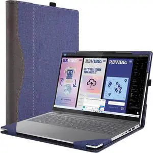 BONAEVER Laptop Case Cover for Lenovo Yoga 7i 2-in-1 16" 10th Gen / Yoga 7 2-in-1 16" 16ILL10 16AKP10 Detachable Notebook Sleeve Computer Bag PU Accessories with Heat Dissipation Hole Blue