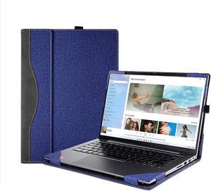 BONAEVER Case Cover for 14 inch 2-in-1 Laptop Lenovo Yoga 7i 7 14ARP8 14IRL8 14ARB7 14IAL7, PU Leather Bag Notebook Protective Shell Sleeve with Pen Holder Blue