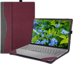 BONAEVER Laptop Case Cover for 14 inch Lenovo IdeaPad 5 2-in-1 14Q8X9 14AHP9 14IRH9 14IRU9 Sleeve,PU Leather Protective Bag Notebook PC Accessories Wine Red