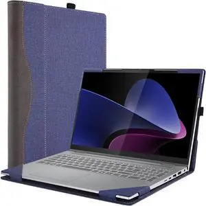 BONAEVER Laptop Case Cover for Lenovo 16" IdeaPad 5i 2-in-1 Gen 9 for IdeaPad 5 2-in-1 16IRU9 16AHP9 [Not fit Other Models] Detachable Notebook Sleeve Computer Bag PU with Heat Dissipation Hole Blue