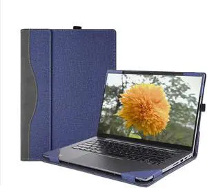 BONAEVER Laptop Case Cover for 14 inch Lenovo ThinkBook 14 G8 IRL & G7 ARP/IML & G6 ABP/IRL & 2-in-1 G4 IML,PU Leather Notebook Sleeve PC Bag with Cooling Holes Blue
