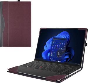 BONAEVER Laptop Case Cover for 16 inch Lenovo ThinkPad P15V Gen 3 & ThinkPad P15V Gen 2 / Gen 1, PU Leather Shell Notebook Sleeve Wine Red