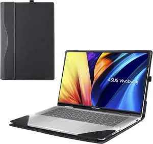BONAEVER Laptop Case Cover for 16-inch ASUS VivoBook 16X S3604 K3605&VivoBook 16 X1605 M1605 Sleeve, Detachable 2-in-1 PU Leather Protective Shell Sleeve