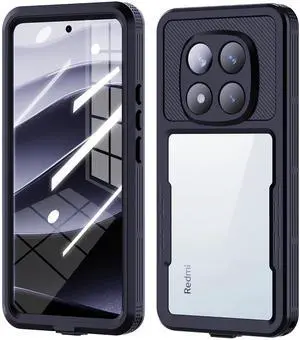 For Xiaomi Redmi Note 14 Pro 5G Case Waterproof, Built-in Screen & Camera Protector IP68 Underwater Full Body Military Dropproof Shockproof Cover