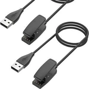 BONAEVER Charger for Garmin Forerunner 35 64 230 235 630 645 735XT, Approach S20 G10, Vivomove HR, Lily 2 Smart Watch, Replacement USB Charging Clip Cable - 2 Packs
