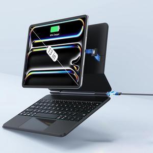 BONAEVER Magic Keyboard Case for iPad Pro 13 inch M4 2024, Auto-Connect, Smart Folio Cover, No Battery Required, Multi-Touch Trackpad, Backlit Keyboard, Support iPad Charging via Keyboard