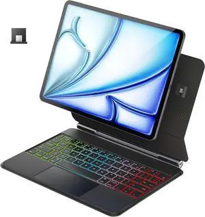 BONAEVER Auto-Connect Keyboard Case for iPad Air 11 inch M2/M 2024 2025, iPad Pro 11 4th/3rd/2nd/1st Gen & iPad Air 5th/4th Gen 10.9 inch, Magic Keyboard Case with Trackpad 7 color Backlits