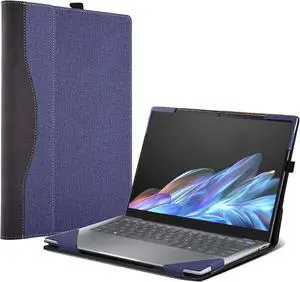 BONAEVER Laptop Cover Case for HP OmniBook X/Ultra /5 Flip 14 inch & for 14'' ZBook Ultra G1a [Do Check Model] 2-in-1 PU Leather Detachable Notebook Sleeve Computer Bag Blue