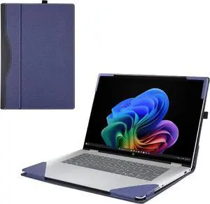 BONAEVER Laptop Cover Case for HP OmniBook X Flip 16 16-arXXXX/16-asXXXX & OmniBook 7 Flip 16-auXXXX 16inch [not Compatible with Any Other Model] 2-in-1 PU Leather Notebook Sleeve Blue