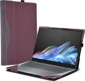 BONAEVER Laptop Cover for HP OmniBook X Laptop Next Gen AI PC - 14-fe0087nr |14-fe000|14-fe0097nr|14-fe0057nr|14-fe0058nr 14" PU Leather Inside Pocket Cover Wine Red