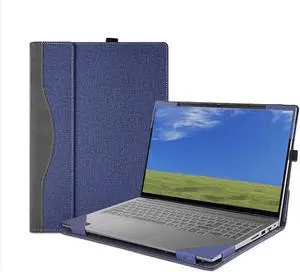 BONAEVER 16 inch Laptop Cover Case for Lenovo IdeaPad Pro 5 16AKP10 /16IAH10 /16ASP10 Sleeve,PU Leather Protective Notebook PC Bag Accessories with Pen Holder and Heat Dissipation Hole Blue