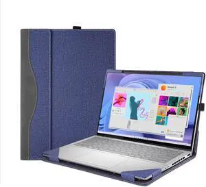 BONAEVER Laptop Case Cover for Dell 14 Plus DB14250 & Pro 14 PC14255/PC14250 & Pro14 Plus PB14250 /PB14255 Sleeve,PU Leather Protective Shell Notebook PC Bag Accessories Blue