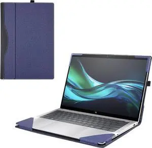 BONAEVER Laptop Cover Case for HP Elite x360 1040 G11 / EliteBook 1040 14 inch G11 & Lenovo ThinkPad X13 Yoga Gen 1, Notebook PC Protective Sleeve Bag PU Leather Shell Blue
