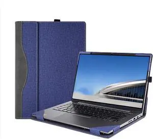 BONAEVER Laptop Case Cover for New Samsung Galaxy Book4 Edge 14'' & 14 inch Book 4 Pro & for Book3 Pro,PU Leather Notebook PC Bag Sleeve Blue