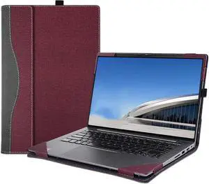 BONAEVER Laptop Case Cover for New Samsung Galaxy Book4 Edge 14'' & 14 inch Book 4 Pro & for Book3 Pro,PU Leather Notebook PC Bag Sleeve Wine Red