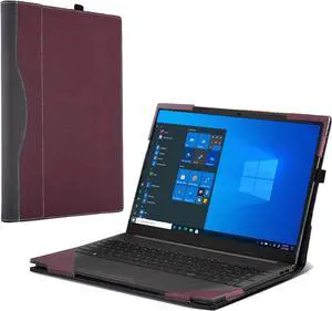 BONAEVER Laptop Cover Case for HP 250 15.6 inch G8 G9 / HP 255 15.6 inch G8 G9 [not for G10] Sleeve,2 in 1 PU Leather Protective Bag Notebook Sleeve Accessories Wine Red