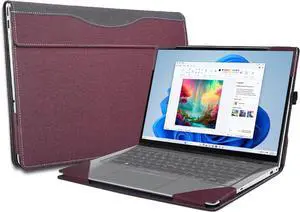 BONAEVER Laptop Case Cover for Lenovo IdeaPad Slim 5 13ARP10 13.3 inch Gen 10 Notebook PC Sleeve, Detachable PU Leather Protective Shell Bag Accessories Wine Red